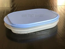 TUPPERWARE Fridge Stackables Deli Keeper Meat Cheese Container Vintage True Blue