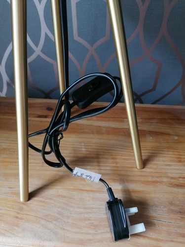 Tripod Table Lamp - Velvet Shade - Charcoal Grey - Office/Desk - Picture 7 of 12