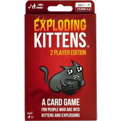 Exploding Kittens 2 Player Edition A Card Game Family Friendly Ages 7+ Brand New