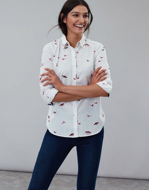 Joules Lucie Cotton Shirt in Ivory 
