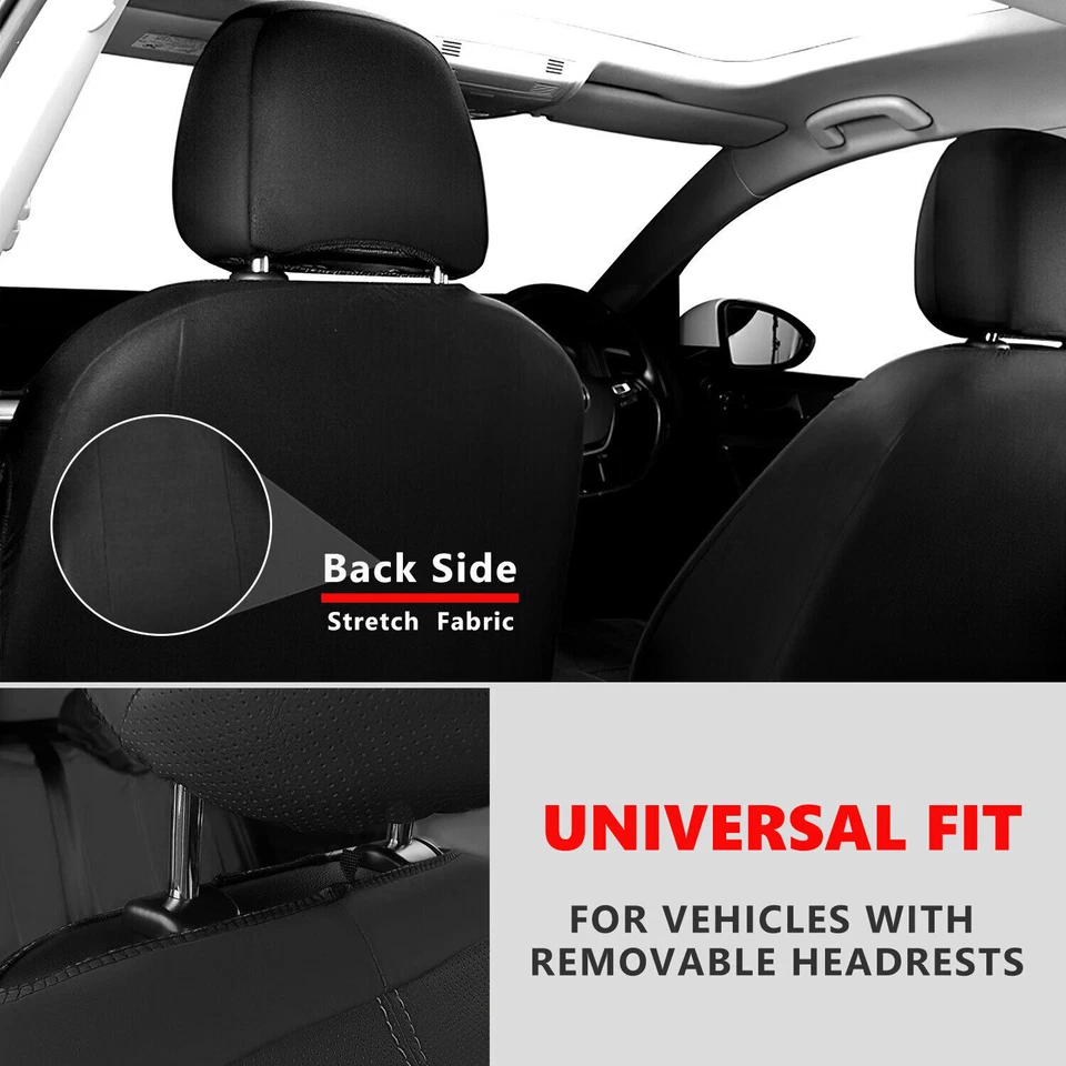 9PCS For Chevrolet Car 5 Seat Covers Front Rear Full Set PU Leather Protector Foto 4 de 4