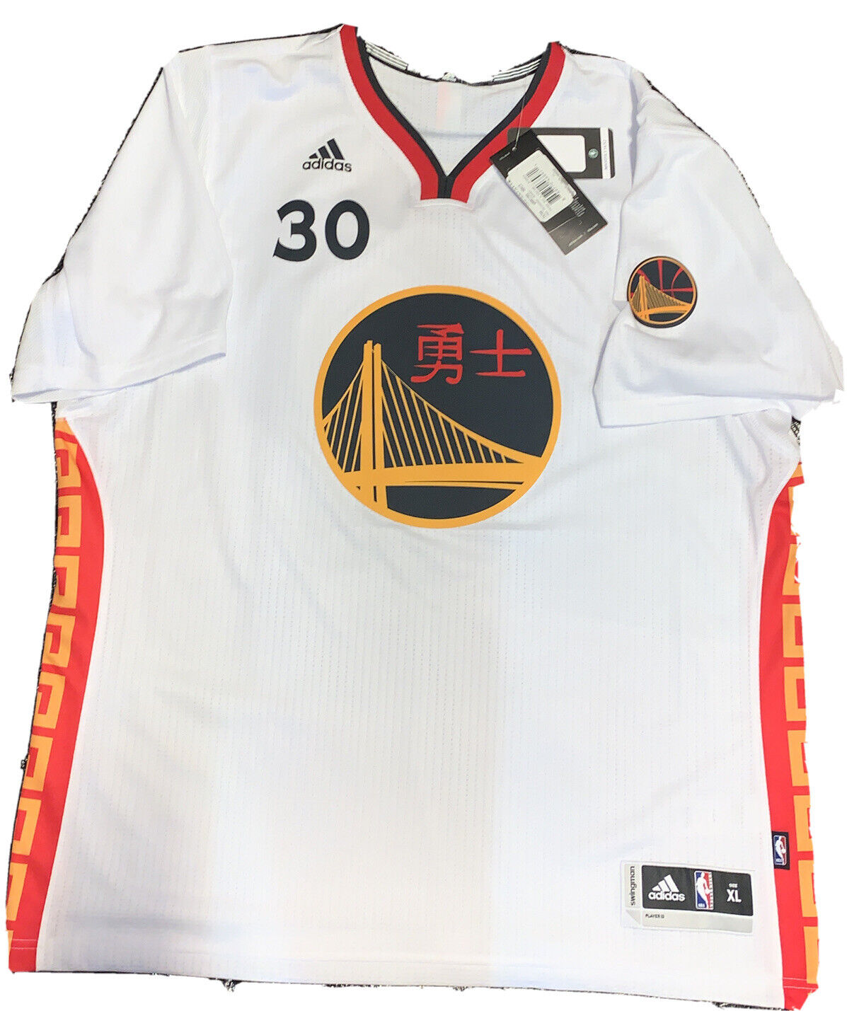 adidas+Golden+State+Warriors+Stephen+Curry+30+White+2017+Chinese+