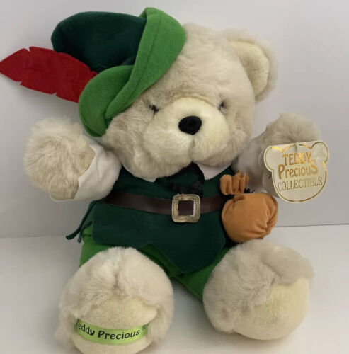 Teddy Precious Dan Dee Robinhood Teddy Bear 16" Stuffed Plush Vintage W Tags