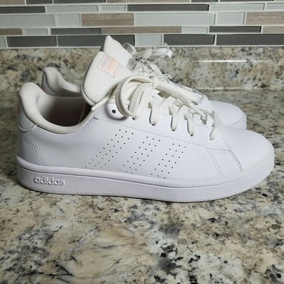 Adidas 6 ventaja Base Blanca Rosa Zapatos Tenis Deportes | eBay