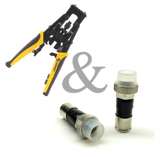 RG6/59 Coaxial Compression Crimping tool & PPC Weather Boot Fittings