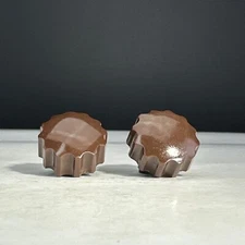 Mid Century Radio Knobs (Gear Shape) 2pc 1940s-50s 1/4" Shaft w/ Set Screw