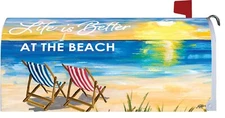 Ocean Beach Chairs Magnetic Mailbox Cover