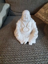 White Buddha Statue- Porcelain- Buddhism- Maitreya- Asian Art- 5"- China- Japan