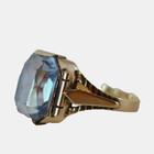 alter Topas Ring 585 Gold Fingerschmuck Blautopas Goldring / CU 200(13)