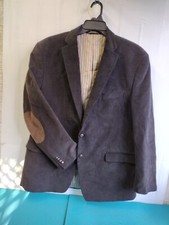 Chaps Men's Sport Brown Corduroy 2-Button Lined Blazer w/ Elbow Patches Size 48L