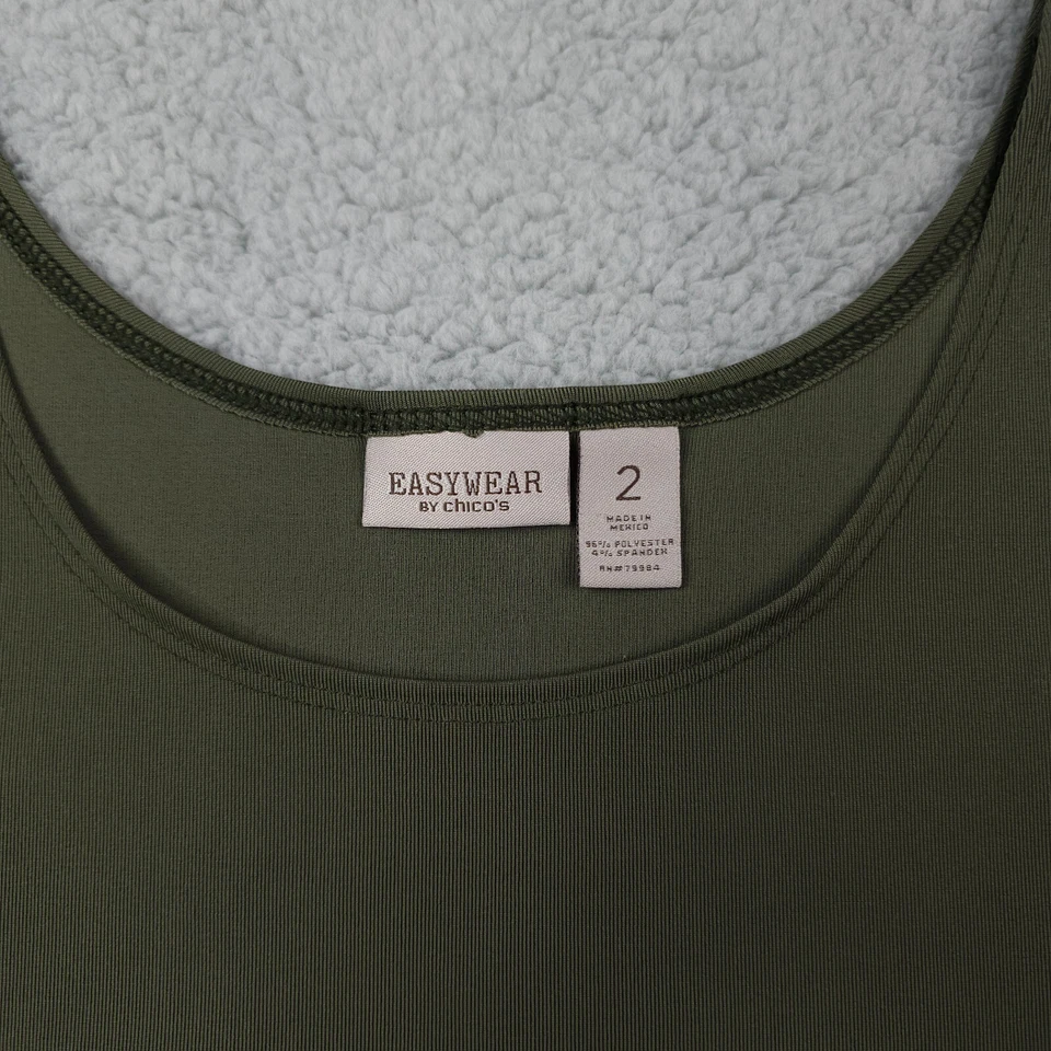 Easywear Chicos Майка женщин 2 США большой зеленый декольте Slinky вязаный подкладка повседневный - Изображение 3 из 4