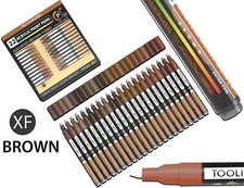 Acrylic Paint Pens 22 Assorted Brown Tones Pro Markers Set 0.7mm Extra Fine