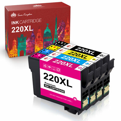 4 pk 220 T220XL Ink Cartridges for Epson WorkForce WF-2630 WF-2750 Printers