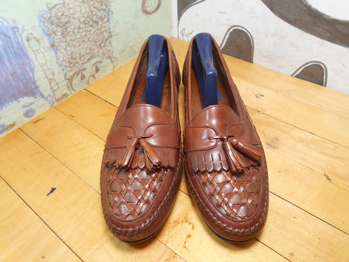 Giorgio Brutini Le Glove Brown Leather Kiltie Tassel Loafers 