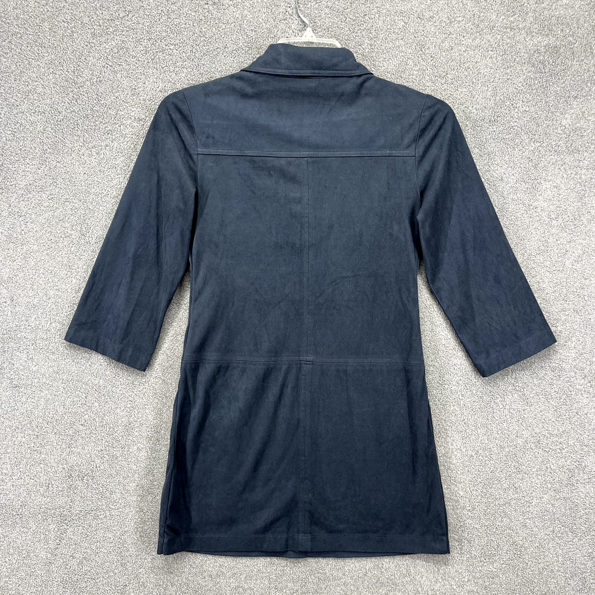 Forever 21 shirt Dress Medium Navy Blue faux suede Military cargo front zip  | eBay