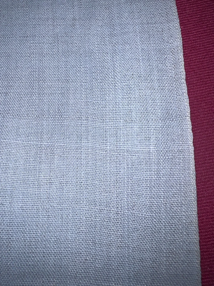 Tissu vintage toile de lin bleu mauve larg 85 cm x H 280 cm réf C213 - Photo 3/4