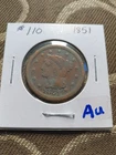 Photo of a 1851-P Large Cent from an eBay listing that sold on Jul 21, 2026