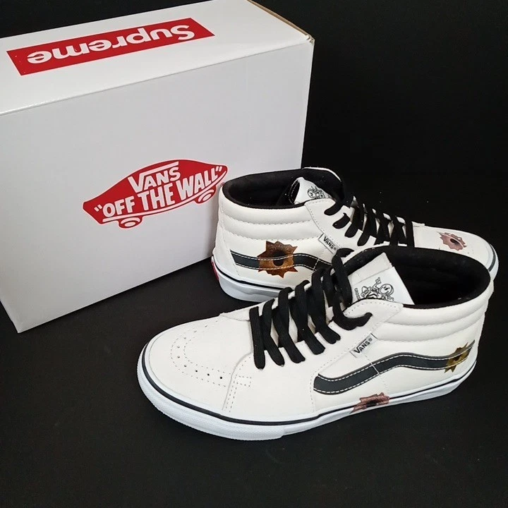 Supreme x Nate Lowman x Vans Skate Grosso Mid Cream for sale | eBay
