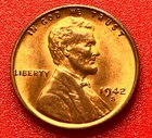1942-S Lincoln Wheat Cent Penny GEM RED BU From an Original Bank Roll