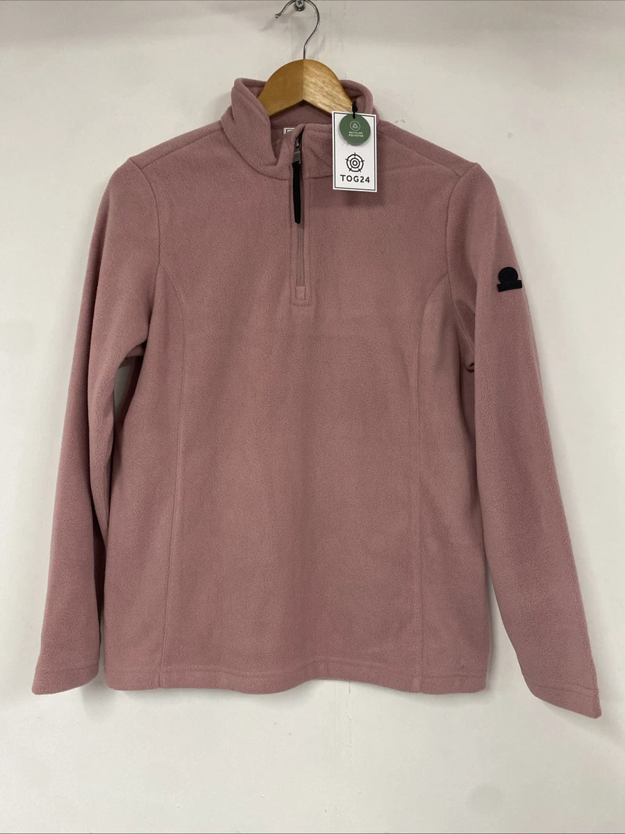 Pull Polaire Femme TOG 24 Taille 12 UK - Rose/gris - 1/4 Zip - état Très Bon