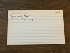Frank King Clancy Maple Leafs HOF signed autographed Hockey 3x5 index card