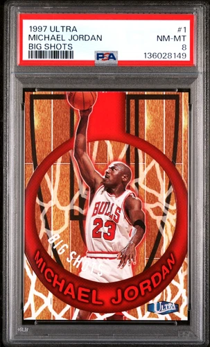1997-98 Fleer Ultra Big Shots Michael Jordan #1 PSA 8 Chicago Bulls HOF MVP MJ23