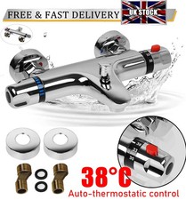 Modern Thermostatic Bath Shower Mixer Taps Deck Mounted Chrome Valve Bar Tap