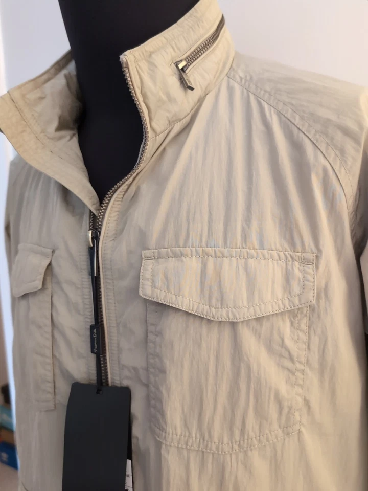 Chaqueta de Lluvia Massimo Dutti Para Hombres XL Beige Tostado Poli con Bolsillos Delanteros Nueva con Etiquetas Foto 2 de 4
