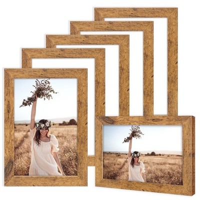 5x7 Picture Frames Set of 6, Rustic Photo Frames Collage for Wall Decor Mount...