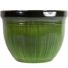 Gardener Select Indoor Outdoor Large Round Madison Planter, Green Drip, 15in