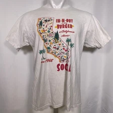 In-N-Out Burger Since 1948 California Classic Map White T-Shirt Men's LARGE