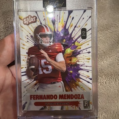 Wild Card Splat Fernando Mendoza Rookie Serial #2/2 Football Trading Card