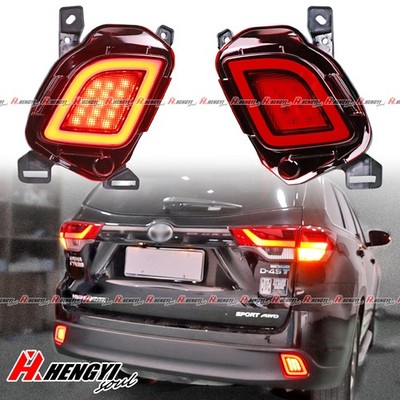 For 2014-2018 2019 Toyota Highlander LED Rear Bumper Reflector Brake Lights Lamp