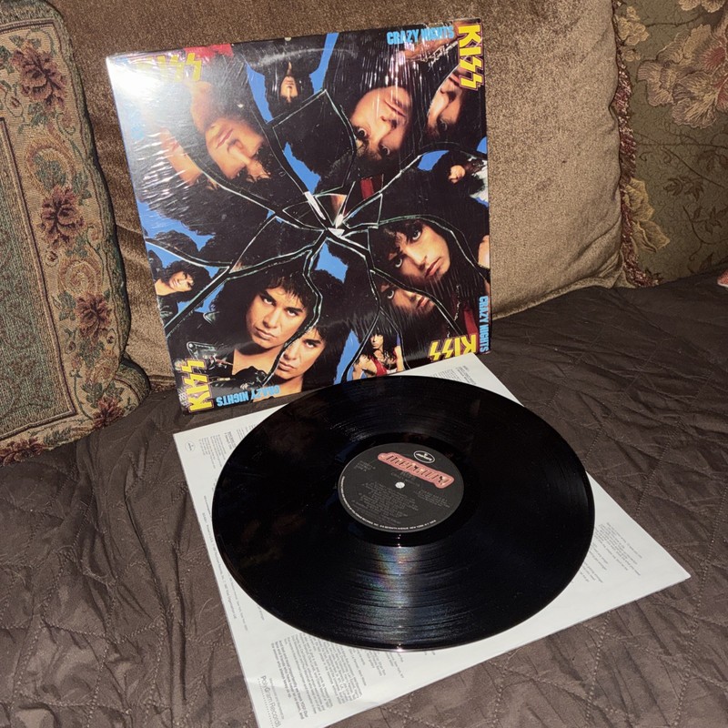 KISS Crazy Nights Vinyl LP 1987 US BMG Press Club Edition Shrink  VG+