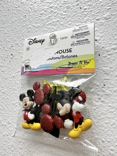 Dress It Up MICKEY MOUSE Novelty Sewing Fasteners Buttons Crafts - Picture 3 of 5