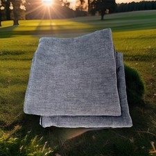 Set of 2 Charcoal Gray Ribbed Textured Throw Pillow Covers 18x18 Square Zipper
