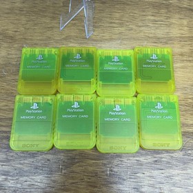 Playstation 1 PS1 Official OEM 15 Block Memory Card SCPH-1020 Transparent Yellow