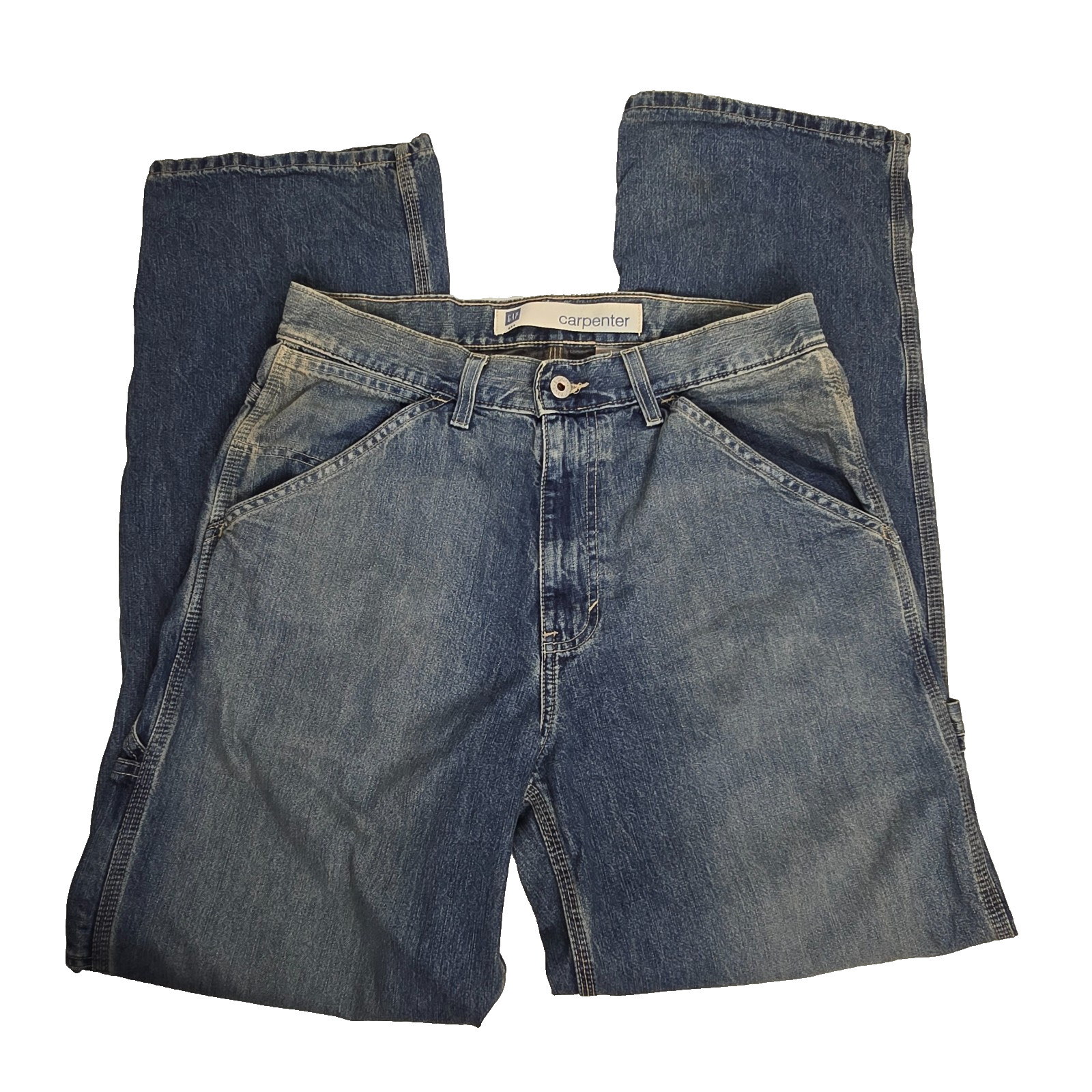 Gap Industrial Standard Carpenter Jeans Mens 32x32 Blue Denim Vintage Faded