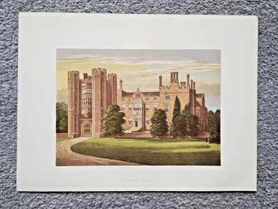 Kirtling Tower, Cambridgeshire - Antique Print - c1880