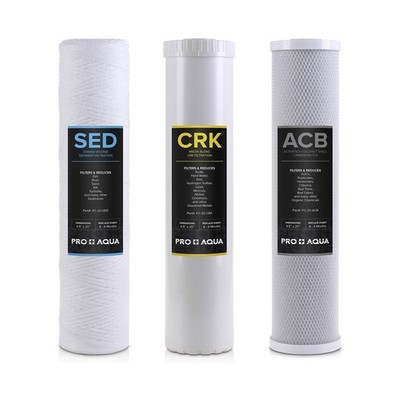 Whole House Heavy Metals Well Water Filter Replacement Set 3 Stage 20'',5 Microns