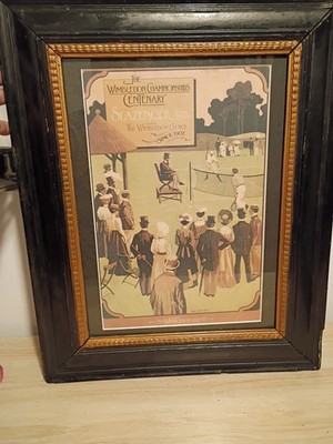 Vintage Wimbledon 1877 Centenary Poster  John Beswick   Slazenger  1977