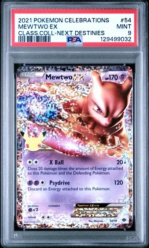 2021 POKEMON CELEBRATIONS CLASSIC COLL #54 MEWTWO EX PSA 9