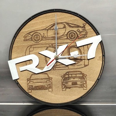 Mazda RX-7 Style Retro Wanduhr - Garage, Männerhöhle, Werkstatt - Unikat Geschenk