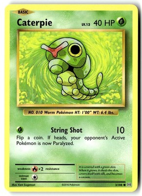 Caterpie 3/108 Common Evolutions Pokemon Lightly Played