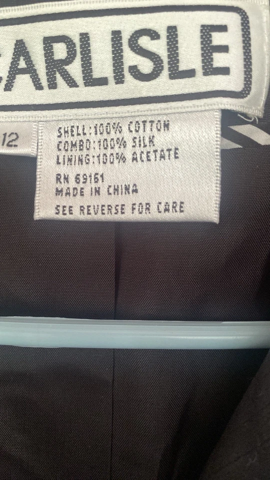 Chaqueta Blazer Negra De Colección Carlisle Talla 12 Clásica   Foto 4 de 4