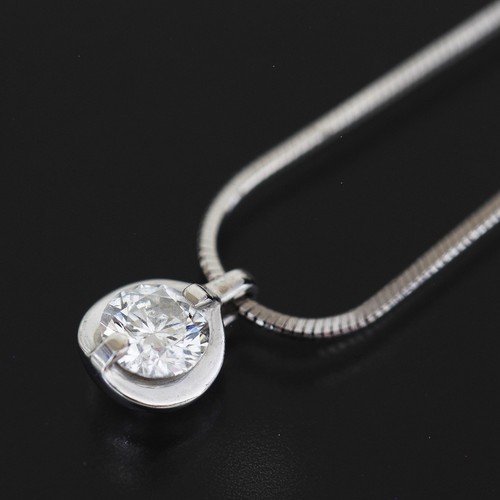 FOREVER MARK Diamond Platinum Necklace Adjuster 45cm pt900 Newly Polished 6195A - Picture 2 of 6