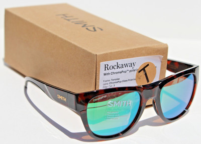 SMITH OPTICS Rockaway POLARIZED Sunglasses Tortoise/ChromaPop Green GLASS $269
