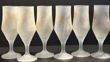 Set of 6 Rueven Art Nouveau Satin Cordial Glasses – Watercolor Hand Painted – 6”
