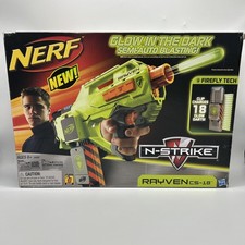 Nerf Rayven CS-18 N-Strike Blaster With 6 Dart Mag And Darts New Sealed!