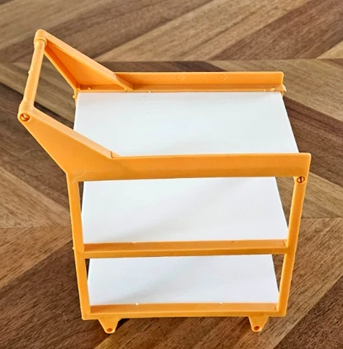 VINTAGE BARBIE AIRPLANE 1972 SERVING CART ORANGE WHITE